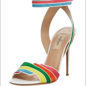 VALENTINO GARAVANI
Rainbow Ankle-Wrap High Sandals, Multi